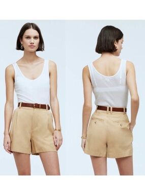 Madewell The Harlow Short in Drapey Twill in Desert Dune Size 8